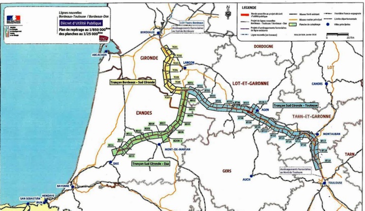 LGV Bordeaux-Toulouse:DUP annulée, réaction des élus d'Occitanie
