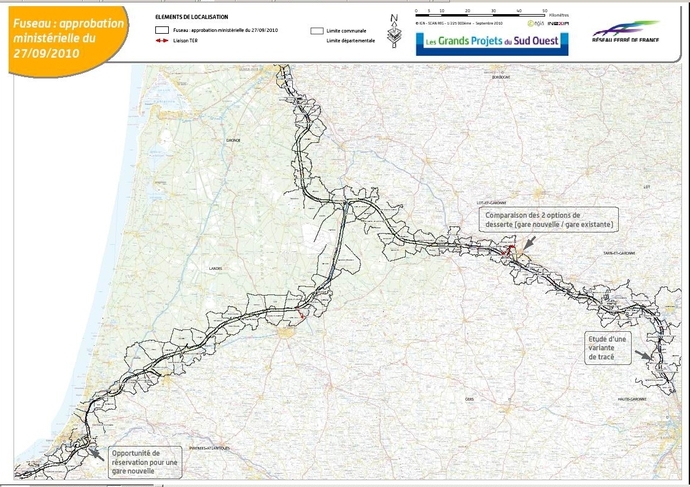 La LGV Sud-Europe-Atlantique redémarre     Voici le tracé des 1000 mètres