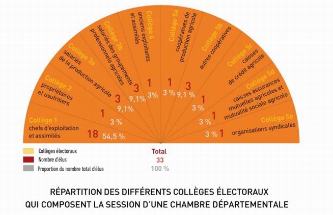 La composition d'une chambre d'agriculture.  Les exploitants ne sont pas seuls...