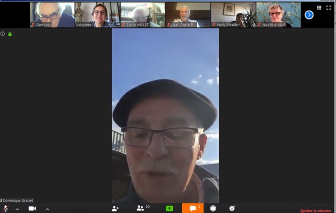 Dominique Graciet  en visio -conférence (ph capture) Dominique Graciet  en visio -conférence (ph capture)