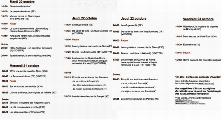 Le Festival du film d'archéologie de Bordeaux Le Festival du film d'archéologie de Bordeaux
