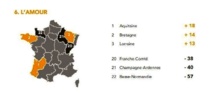 L'Aquitaine obtient le meilleur Indice relatif de bonheur (IRB) pour l'amour L'Aquitaine obtient le meilleur Indice relatif de bonheur (IRB) pour l'amour