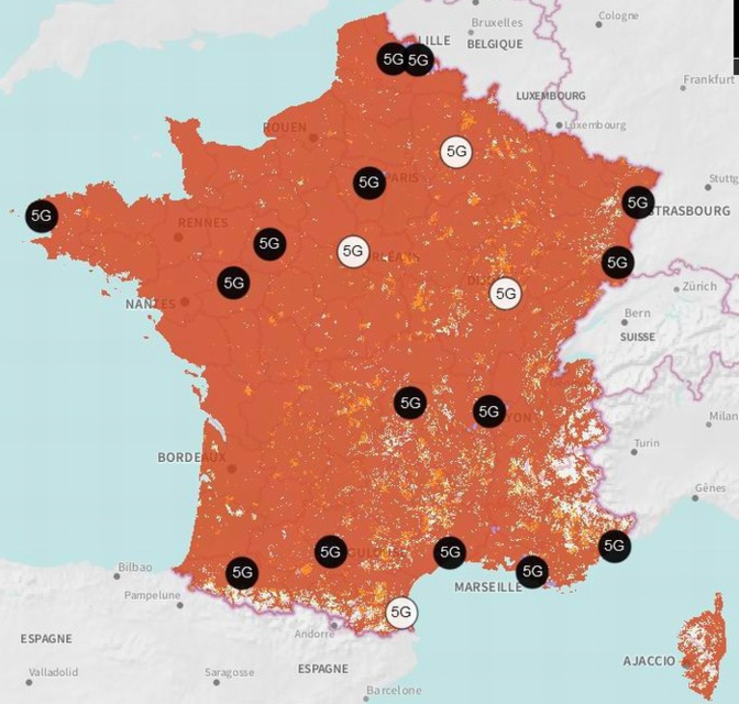 Les villes 5G Orange (cliquer) Les villes 5G Orange (cliquer)