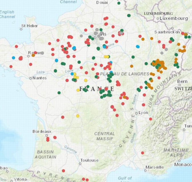 Situation des arbres sélectionnés (DR) Situation des arbres sélectionnés (DR)