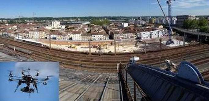 Bordeaux: contrôle des toits de la gare Saint-Jean par drone