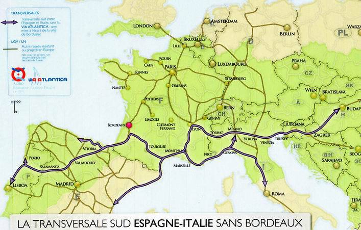 FERROVIAIRE-Selon ALTRO  Bordeaux et  l'Aquitaine gagneraient à soutenir la Via Atlantica