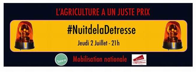 Les agriculteurs font leur "nuit de la détresse"