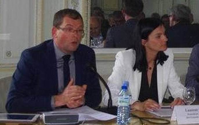 Joël Forgeau et Audrey Bourrolleau (Vin et Société) lors d'une réunion du CIVB (Ph Paysud)