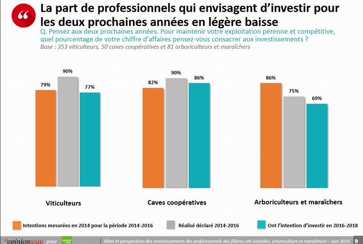 Le baromètre de Vinitech-Sifel:bonnes et moins bonnes intentions d'investissement