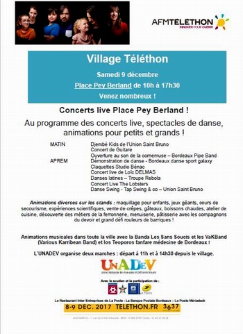 Village Téléthon Place Pey Berland à Bordeaux Village Téléthon Place Pey Berland à Bordeaux