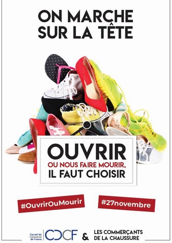 Le cri du commerce:"ouvrir ou nous faire mourir"