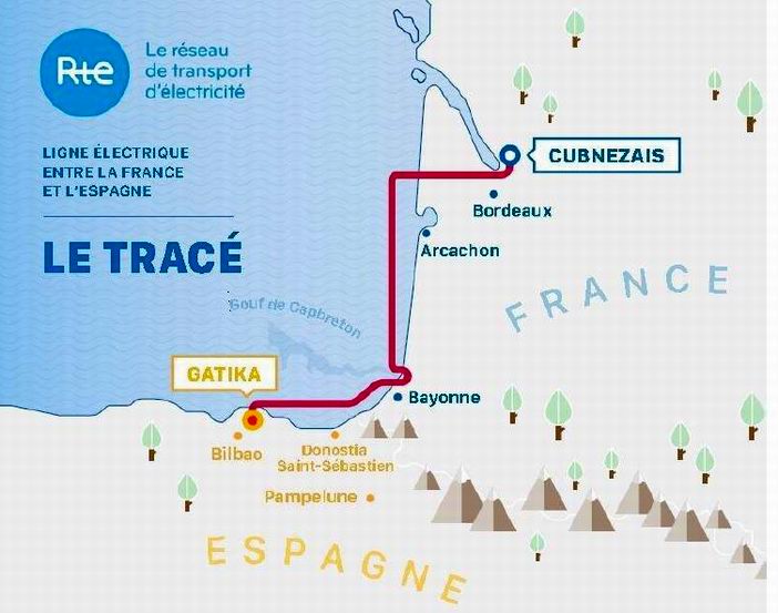 Le tracé de ligne électrique France-Espagne validé