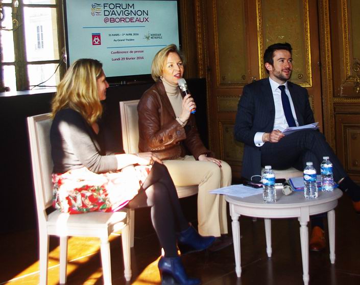 Présentation au Grand Théâtre:Laure Kaltenbach, Virginie Calmels, Fabien Robert (Ph Paysud)