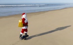 Le Père Noël sur la plage de Lacanau !