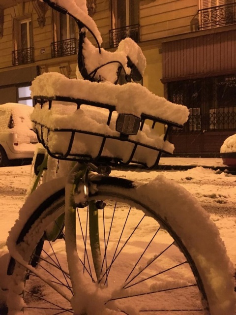 neige à paris-vélo délaissé -6 février 2018-(ph SE)